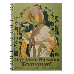 Plakatwerbung "Transvaal" ein Kaffee, Wein und Notizblock