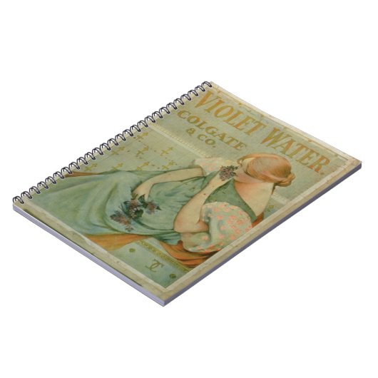 Plakatwerbung "violettes Wasser", durch Colgate u. Notizblock (Linke Seite)