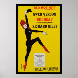 Plakatwiedergabe Redhead Broadway Musik Poster