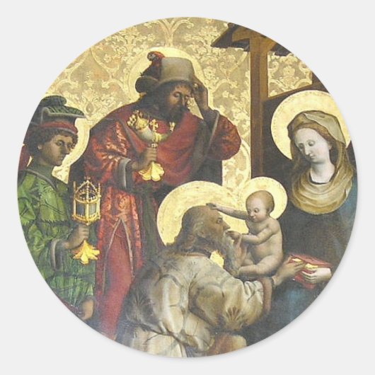 Plakette: Die Kunst des Geschenks Runder Aufkleber (Vorderseite)