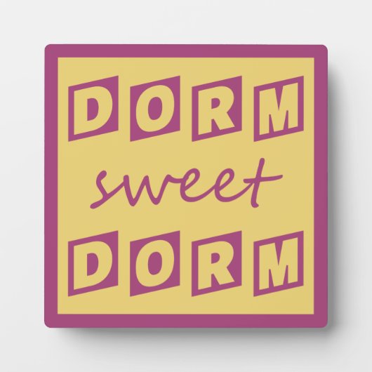 Plakette "Dorm Sweet Dorm" Fotoplatte (Vorderseite)
