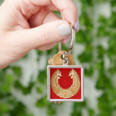 Plakette mit zwei Drachen und einer TAO-Krawatte Schlüsselanhänger (Hand)