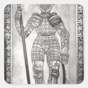 Plakette, welche die Rüstung von Jeanne d'Arc Quadratischer Aufkleber