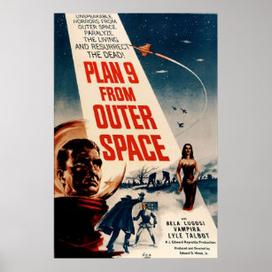 Plan 9 aus dem Weltraum - Sci-Fi-Film Vintag Poster