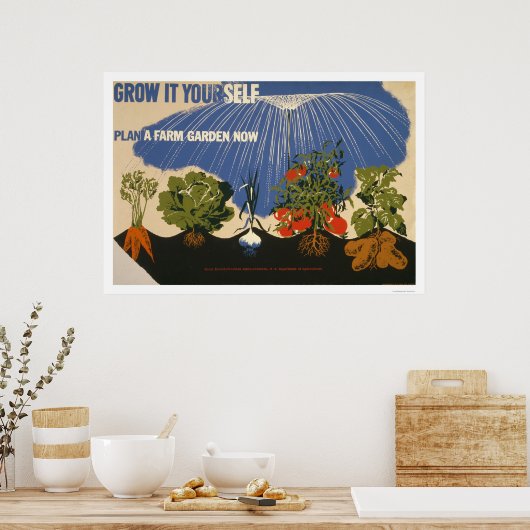 Plan A Farm Garden 1941 WPA Poster (Küche)