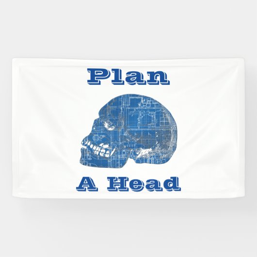 Plan A Kopf Humorisches Konzept Banner (Horizontal)