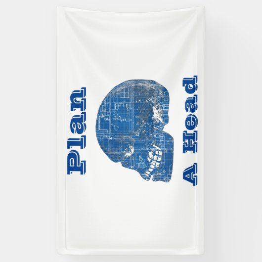 Plan A Kopf Humorisches Konzept Banner (Vertikal)