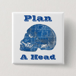Plan A Kopf Humorisches Konzept Button