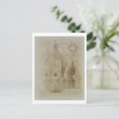 Plan, Abschnitt und Höhe der Kathedrale von Floren Postkarte (Stehend Vorderseite)