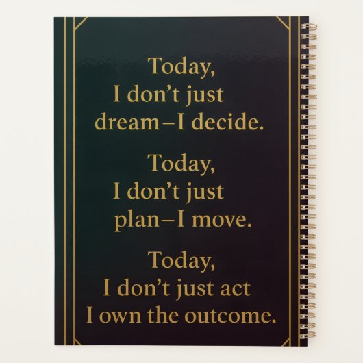 “PLAN. ACT. OWN.” A Spirit-Wired™ Planner Planer (Rückseite)