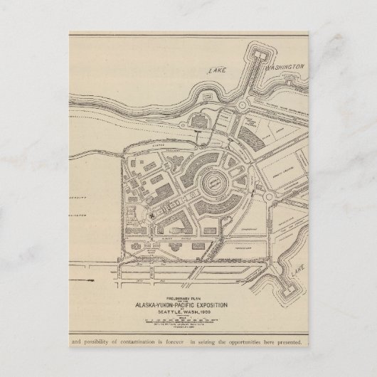 Plan, Alaska Yukon Pacific Exposition, Seattle Postkarte (Vorderseite)