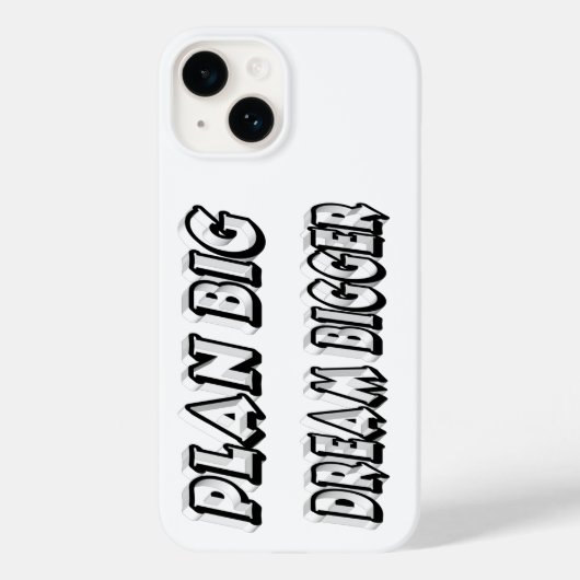 Plan Big Dream Bigger Motivierend Zitat Case-Mate iPhone Hülle (Rückseite)