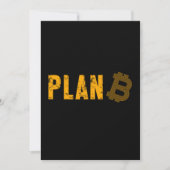 Plan Bitcoin B Crypto BTC Kryptowährung Geschenk Einladung (Vorderseite)