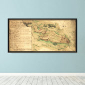 Plan de Rhode Island Karte (1778) Leinwanddruck (Insitu (Holzboden))