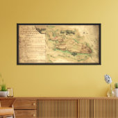 Plan de Rhode Island Karte (1778) Leinwanddruck (Insitu (Wohnzimmer))