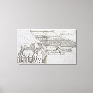 Plan der beiliegenden Gärten und Chateau de Gaillo Leinwanddruck