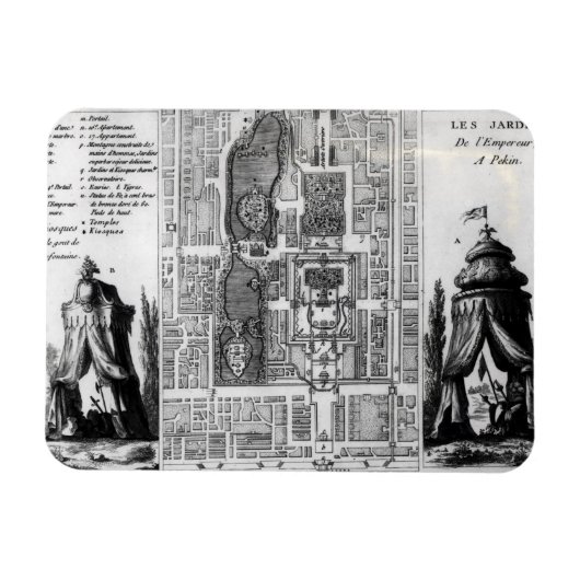 Plan der Gärten des Kaisers von Peking, aus Magnet (Horizontal)