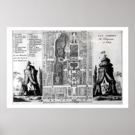Plan der Gärten des Kaisers von Peking, aus Poster (Vorne)