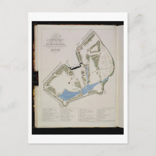 Plan der Gärten von Richard Grenville, Herzog o Postkarte