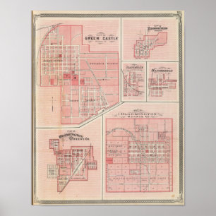 Plan der grünen Burg, Putnam Co mit Bloomington Poster
