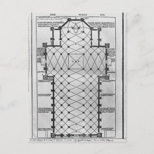 Plan der Kathedrale von Mailand Postkarte (Vorderseite)