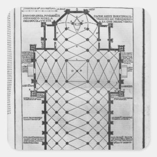 Plan der Kathedrale von Mailand Quadratischer Aufkleber