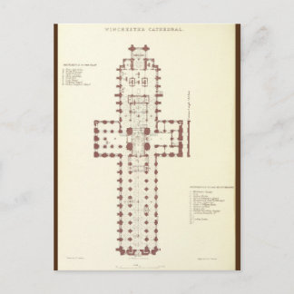 Plan der Kathedrale von Winchester Postkarte