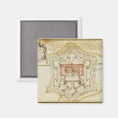 Plan der Mailänder Zitadelle Magnet (Vorderseite/Rückseite)