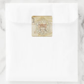 Plan der Mailänder Zitadelle Quadratischer Aufkleber (Tasche)