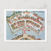 Plan der niederländischen Fabrik auf der Insel Des Postkarte (Vorderseite)