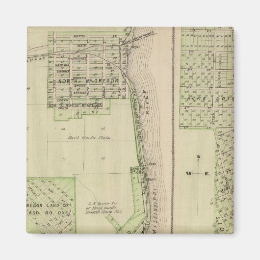 Plan der Stadt McGregor Magnet (Vorne)