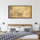 Plan der Stadt New York Karte (1755) Leinwanddruck (Insitu (Schlafzimmer))