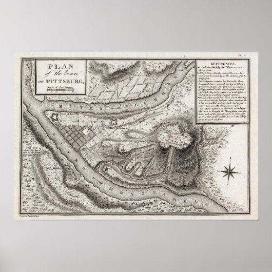 Plan der Stadt Pittsburg Poster (Vorne)