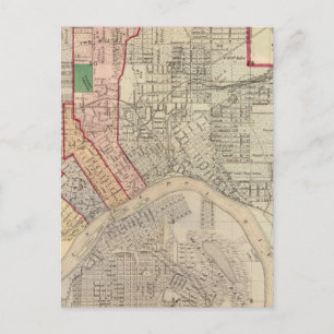 Plan der Stadt St. Paul und Vicinity Postkarte