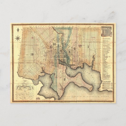 Plan der Stadt von Karte Baltimores Maryland (Vorderseite)