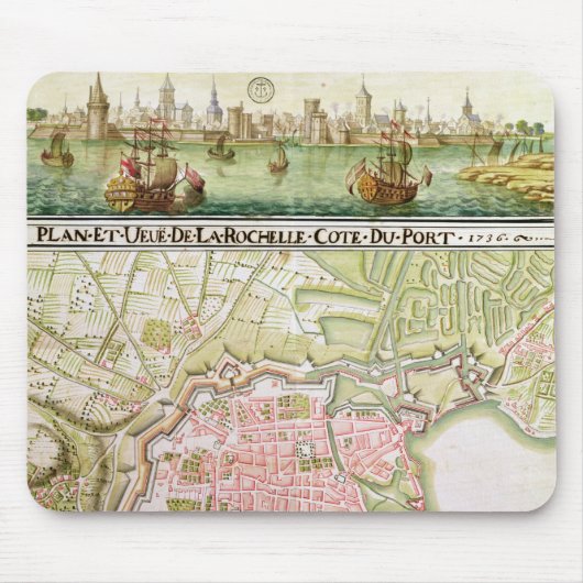 Plan der Stadt von La Rochelle, 1736 Mousepad (Vorne)