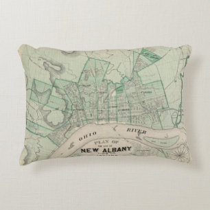 Plan der Stadt von neuem Albanien, Floyd Co, Dekokissen
