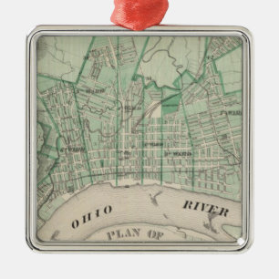 Plan der Stadt von neuem Albanien, Floyd Co, Ornament Aus Metall
