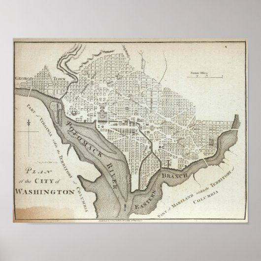 Plan der Stadt Washington Poster (Vorne)