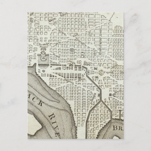 Plan der Stadt Washington Postkarte (Vorderseite)
