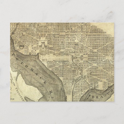 Plan der Stadt Washington Postkarte (Vorderseite)