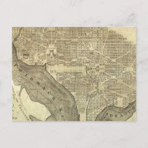 Plan der Stadt Washington Postkarte