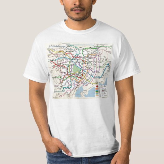 Plan der U-Bahn von TOKIO T-Shirt (Vorderseite)