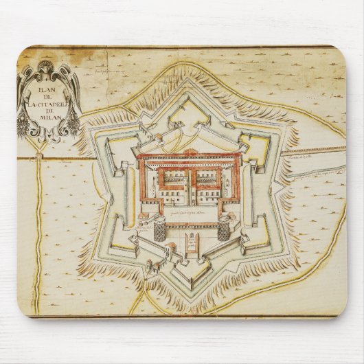 Plan der Zitadelle von Mailand Mousepad (Vorne)