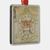 Plan der Zitadelle von Mailand Silbernes Ornament (Rechts)