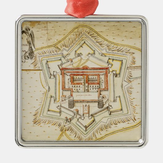 Plan der Zitadelle von Mailand Silbernes Ornament (Vorne)