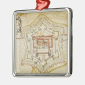 Plan der Zitadelle von Mailand Silbernes Ornament (Links)