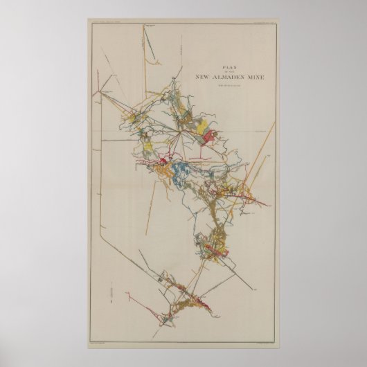 Plan des Bergwerks Almaden Poster (Vorne)