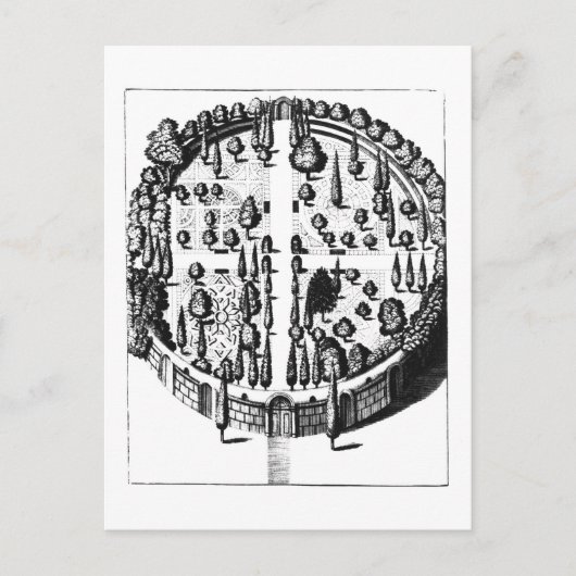 Plan des botanischen Gartens an der Universität Postkarte (Vorderseite)