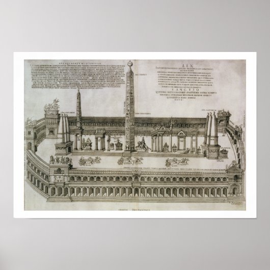 Plan des Circus Maximus, Rom, graviert durch Poster (Vorne)